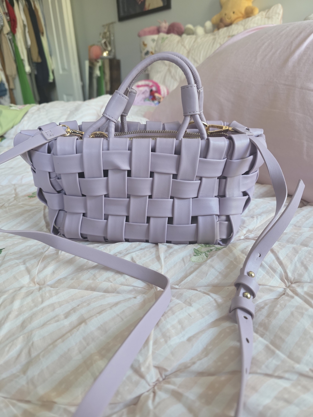 Anthropologie Woven Crossbody Bag — Lilac